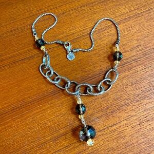 Beautiful Vintage Silpada 925 Sterling Silver Smoky Quartz & Citrine Necklace